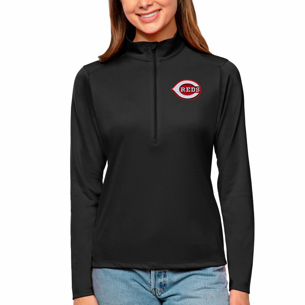 Cincinnati Reds Antigua Women's Tribute Quarter-Zip Pullover Top - MLB Pullover
