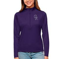 Colorado Rockies Antigua Women's Tribute Quarter-Zip Pullover Top - MLB Pullover