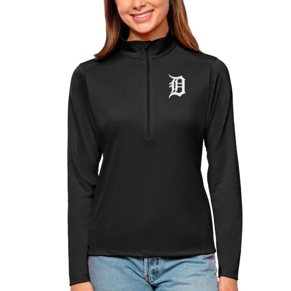 Detroit Tigers Antigua Women's Tribute Quarter-Zip Pullover Top - MLB Pullover