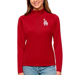 Los Angeles Dodgers Antigua Women's Tribute Quarter-Zip Pullover Top - MLB Pullover