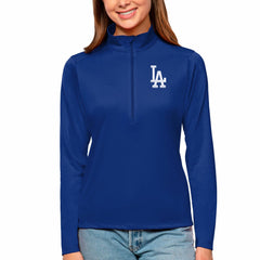 Los Angeles Dodgers Antigua Women's Tribute Quarter-Zip Pullover Top - MLB Pullover