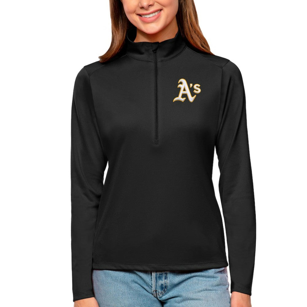 Athletics Antigua Women's Tribute Quarter-Zip Pullover Top - MLB Pullover
