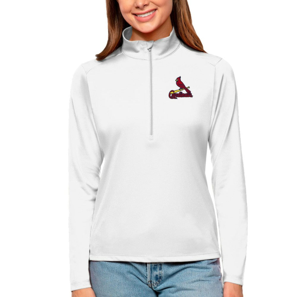 St. Louis Cardinals Antigua Women's Tribute Quarter-Zip Pullover Top - MLB Pullover