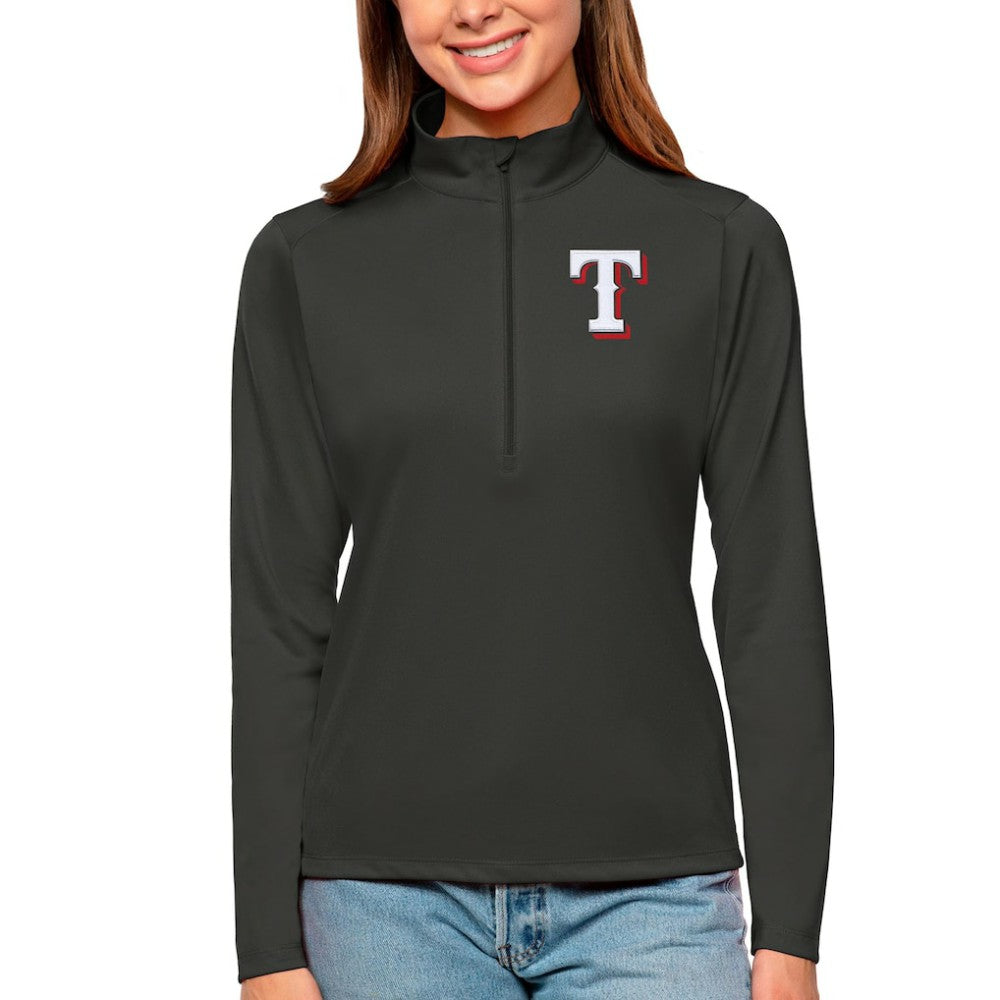 Texas Rangers Antigua Women's Tribute Quarter-Zip Pullover Top - MLB Pullover