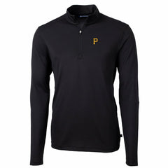 Pittsburgh Pirates Cutter & Buck Big & Tall Virtue Eco Pique Quarter-Zip Pullover Jacket - MLB Jackets