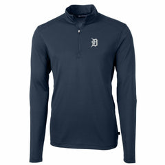 Detroit Tigers Cutter & Buck Big & Tall Virtue Eco Pique Quarter-Zip Pullover Jacket - MLB Jackets