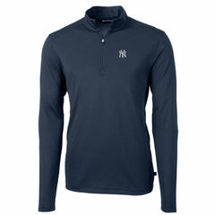 New York Yankees Cutter & Buck Big & Tall Virtue Eco Pique Quarter-Zip Pullover Jacket - MLB Jackets