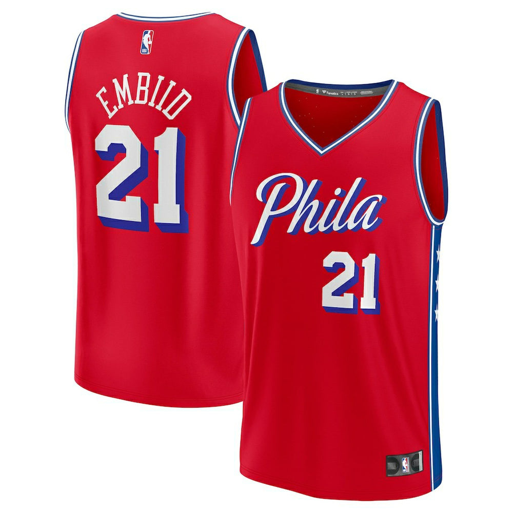 Red Joel Embiid Philadelphia 76ers Fast Break Replica Player Jersey | NBA