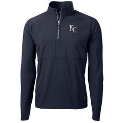 Kansas City Royals Cutter & Buck Adapt Eco Knit Hybrid Recycled Quarter-Zip Pullover Jacket - MLB Jackets