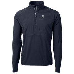New York Yankees Cutter & Buck Adapt Eco Knit Hybrid Recycled Quarter-Zip Pullover Jacket - MLB Jackets