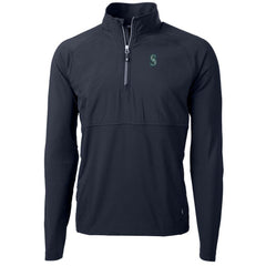 Seattle Mariners Cutter & Buck Adapt Eco Knit Hybrid Recycled Quarter-Zip Pullover Jacket - MLB Jackets