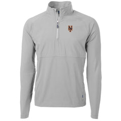 New York Mets Cutter & Buck Adapt Eco Knit Hybrid Recycled Quarter-Zip Pullover Jacket - MLB Jackets