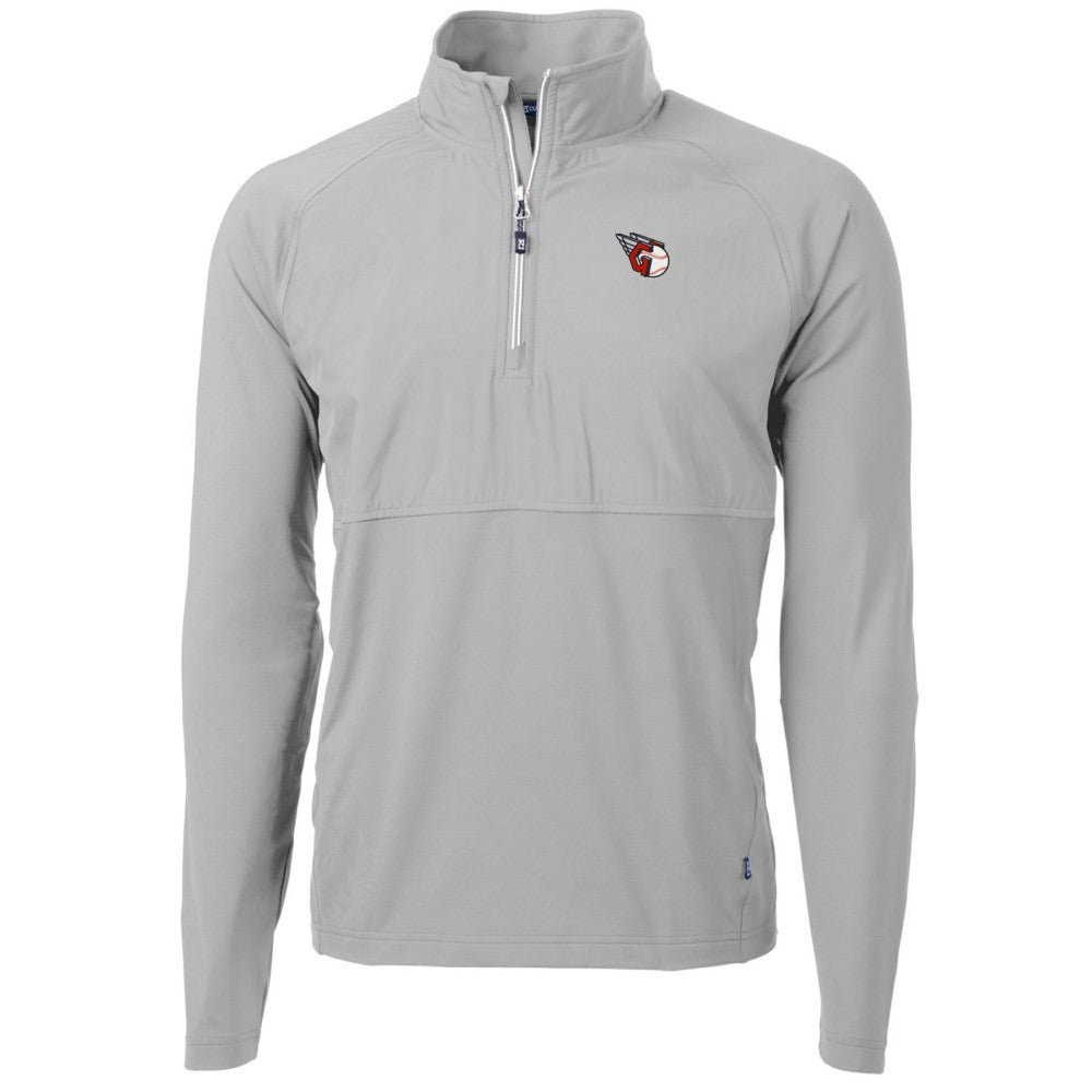 Cleveland Guardians Cutter & Buck Adapt Eco Knit Hybrid Recycled Quarter-Zip Pullover Jacket - MLB Jackets