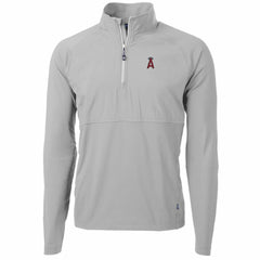 Los Angeles Angels Cutter & Buck Adapt Eco Knit Hybrid Recycled Quarter-Zip Pullover Jacket - MLB Jackets