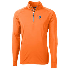 New York Mets Cutter & Buck Adapt Eco Knit Stretch Recycled Quarter-Zip Pullover Jacket - MLB Jackets