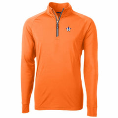 Houston Astros Cutter & Buck Adapt Eco Knit Stretch Recycled Quarter-Zip Pullover Jacket - MLB Jackets