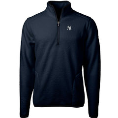 New York Yankees Cutter & Buck Cascade Eco Sherpa Fleece Quarter-Zip Pullover Jacket - MLB Jackets