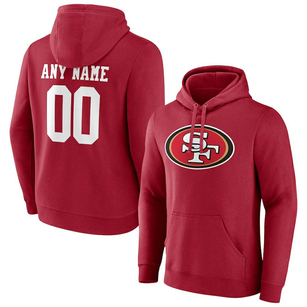 San Francisco 49ers Team Authentic Personalized Name & Number Pullover Hoodie | NFL Sale
