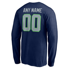 Seattle Seahawks Team Authentic Personalized Name & Number Long Sleeve T-Shirt | NFL Sale