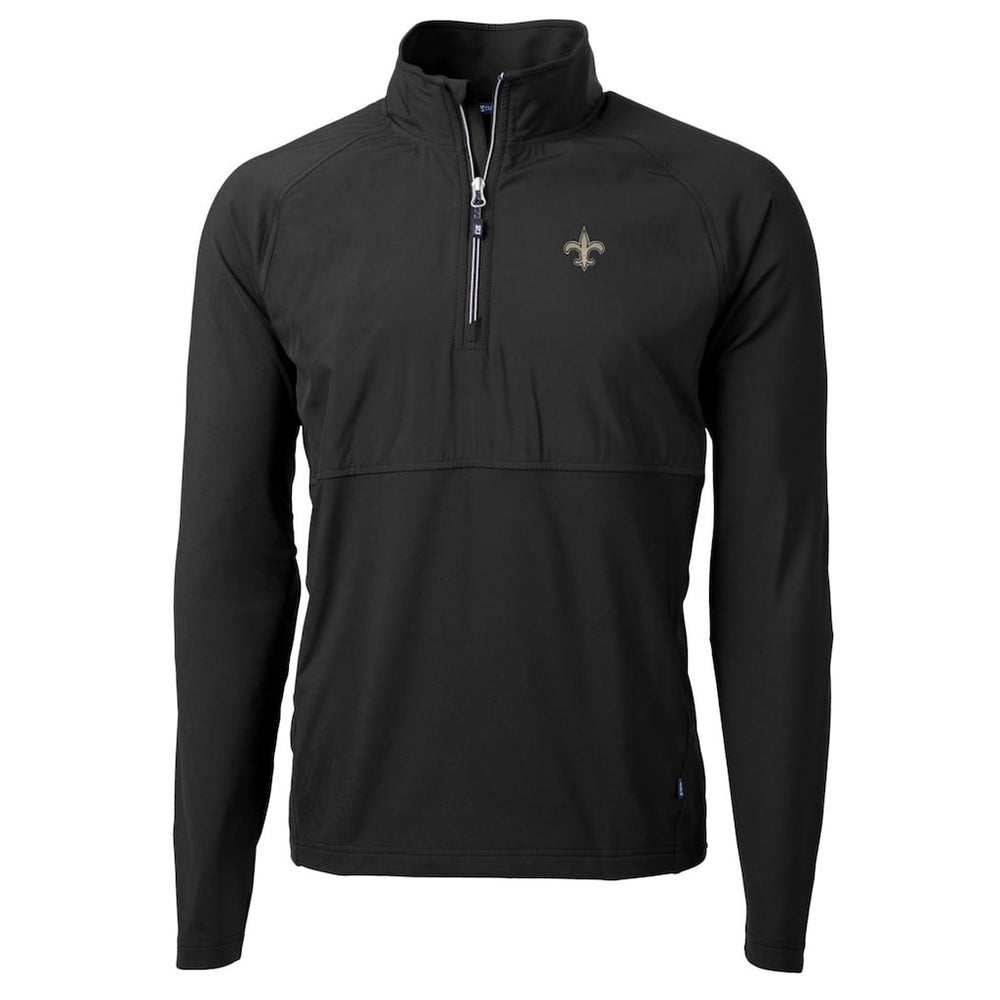 New Orleans Saints Cutter & Buck Adapt Eco Knit Hybrid Recycled Quarter-Zip Raglan Jacket | NFL Outlet