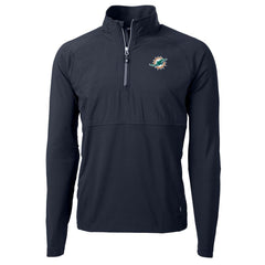 Miami Dolphins Cutter & Buck Adapt Eco Knit Hybrid Recycled Quarter-Zip Raglan Jacket | NFL Sale