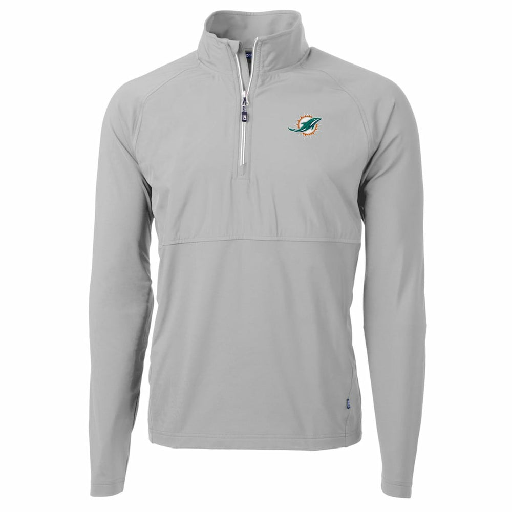 Miami Dolphins Cutter & Buck Adapt Eco Knit Hybrid Recycled Quarter-Zip Raglan Jacket | NFL New