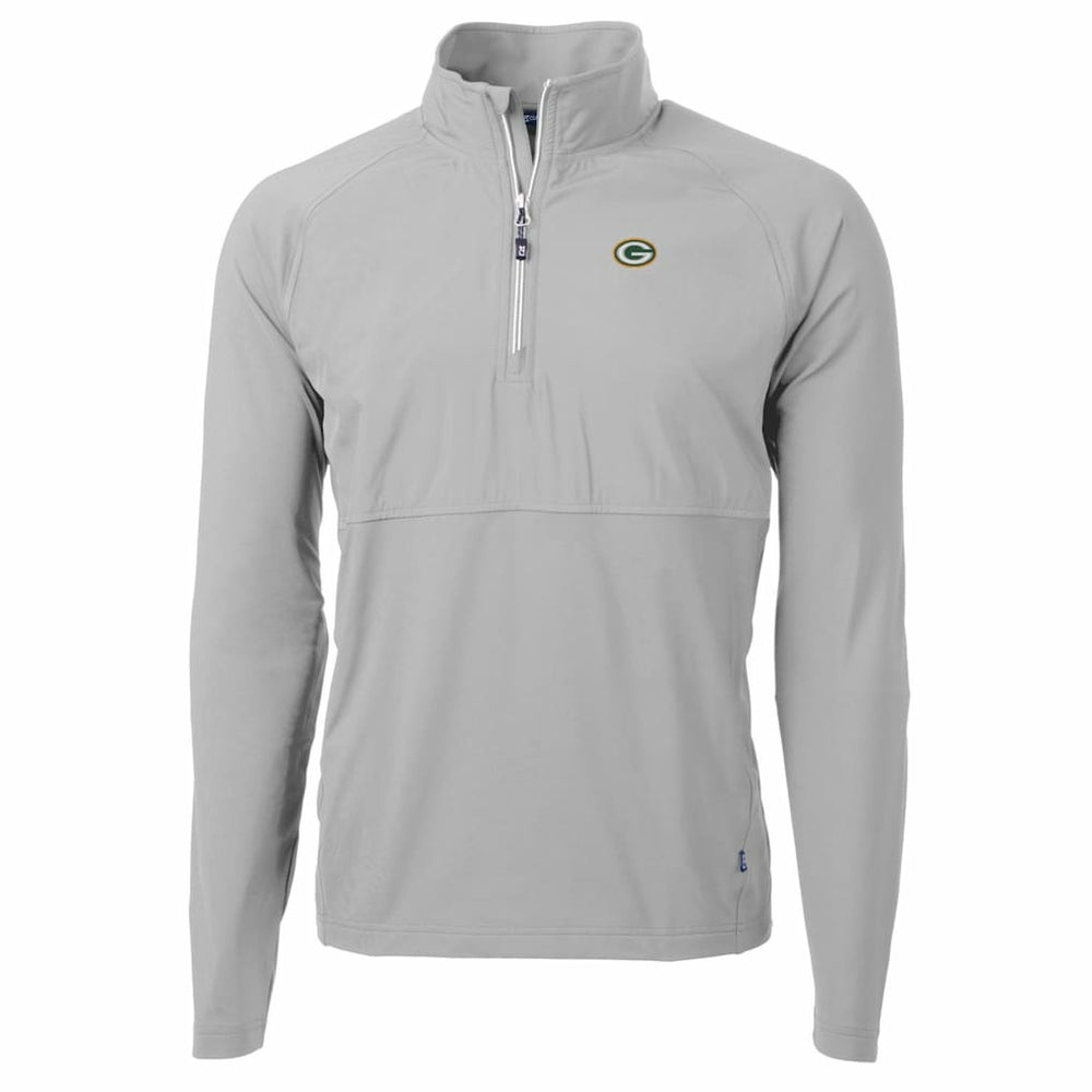 Green Bay Packers Cutter & Buck Adapt Eco Knit Hybrid Recycled Quarter-Zip Raglan Jacket | NFL Outlet