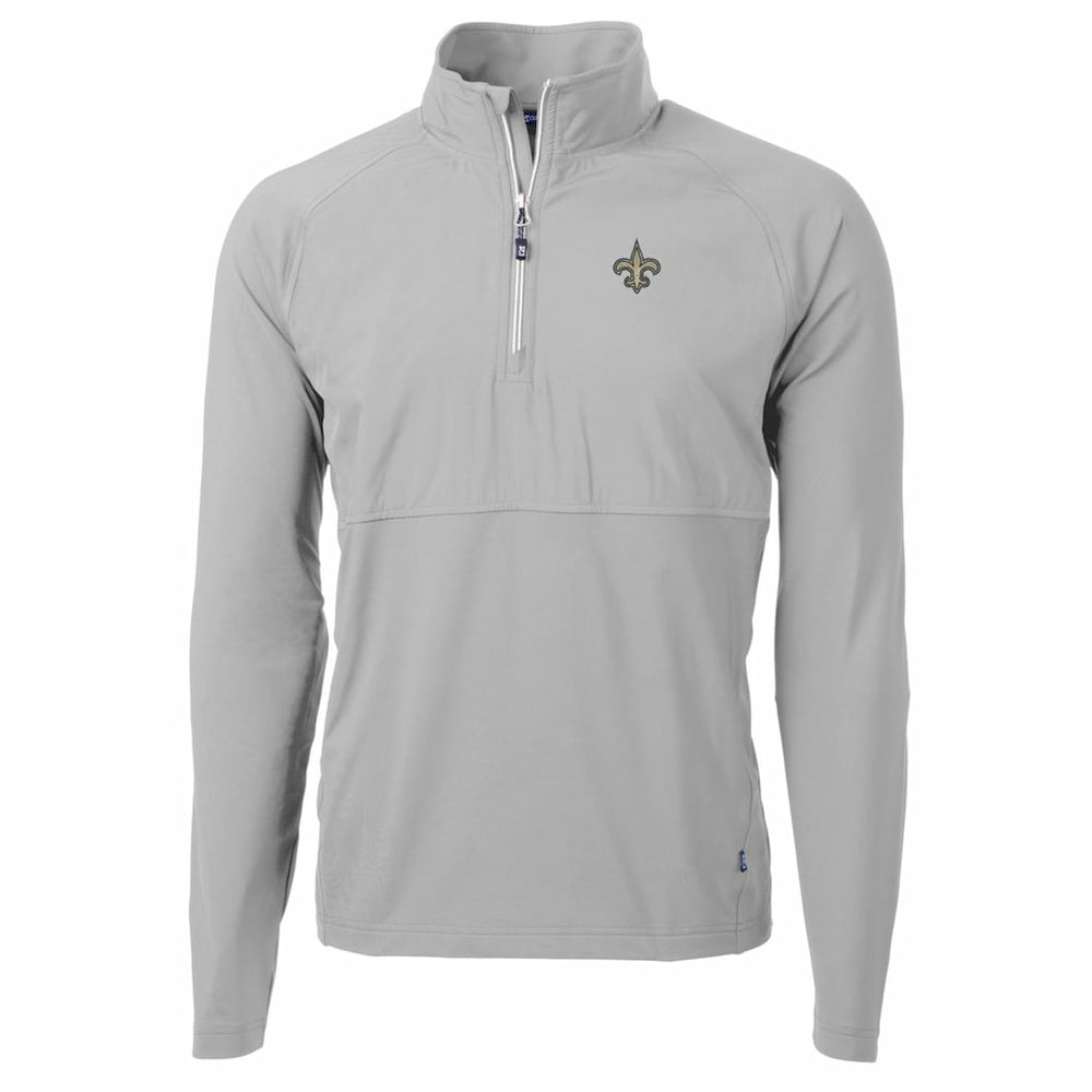 New Orleans Saints Cutter & Buck Adapt Eco Knit Hybrid Recycled Quarter-Zip Raglan Jacket | NFL New