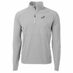 Philadelphia Eagles Cutter & Buck Adapt Eco Knit Hybrid Recycled Quarter-Zip Raglan Jacket | NFL Outlet