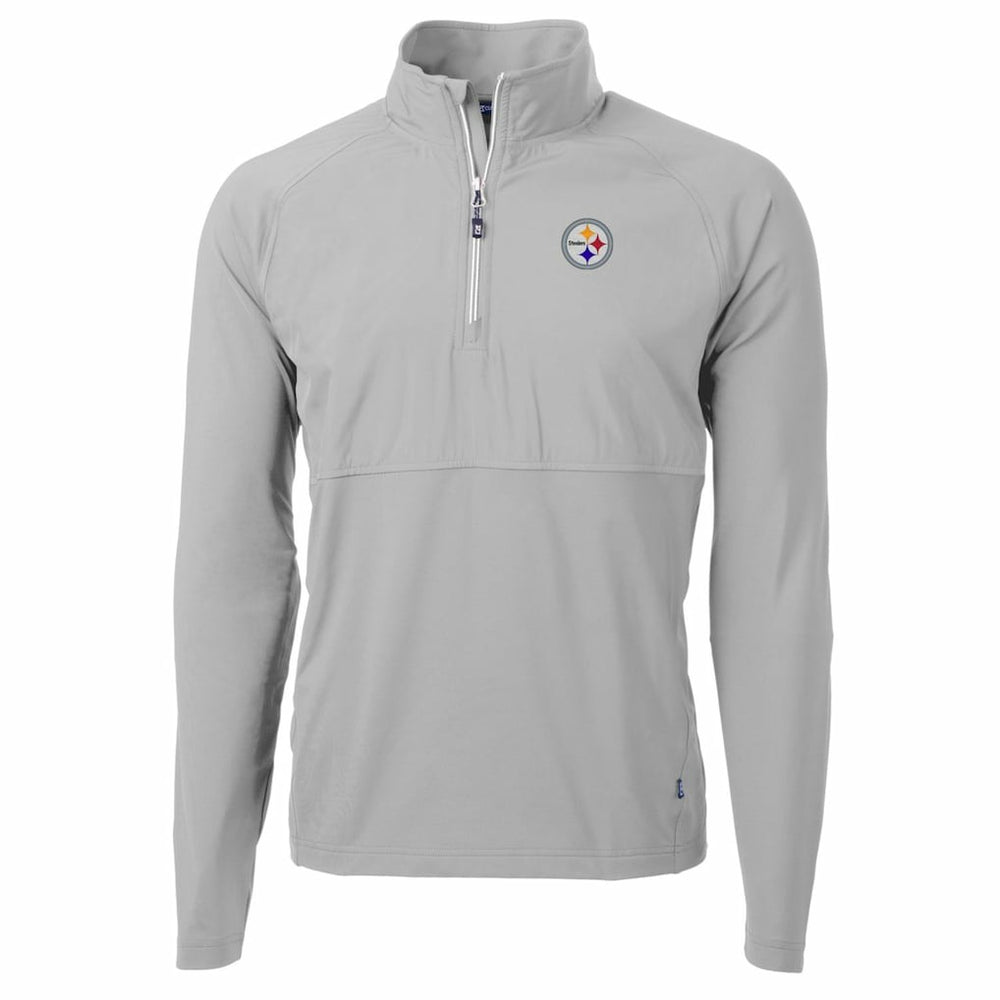 Pittsburgh Steelers Cutter & Buck Adapt Eco Knit Hybrid Recycled Quarter-Zip Raglan Jacket | NFL Outlet