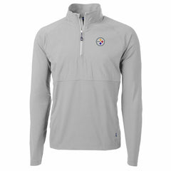 Pittsburgh Steelers Cutter & Buck Adapt Eco Knit Hybrid Recycled Quarter-Zip Raglan Jacket | NFL Outlet