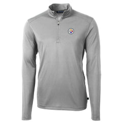 Pittsburgh Steelers Cutter & Buck Big & Tall Virtue Eco Pique Quarter-Zip Pullover Jacket | NFL Outlet