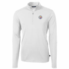 Pittsburgh Steelers Cutter & Buck Big & Tall Virtue Eco Pique Quarter-Zip Pullover Jacket | NFL Online