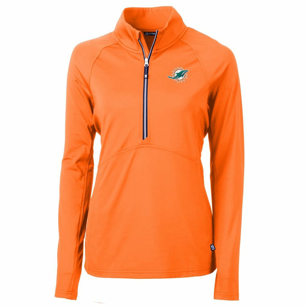 Miami Dolphins Cutter & Buck Women's Adapt Eco Knit Stretch Recycled Half-Zip Pullover Top | NFL US