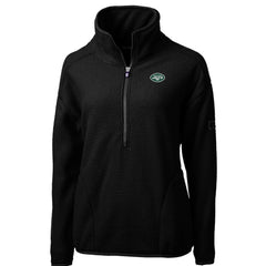 New York Jets Cutter & Buck Women's Cascade Eco Sherpa Fleece Half-Zip Pullover Jacket | NFL Hot