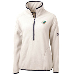 Miami Dolphins Cutter & Buck Women's Cascade Eco Sherpa Fleece Half-Zip Pullover Jacket | NFL Hot