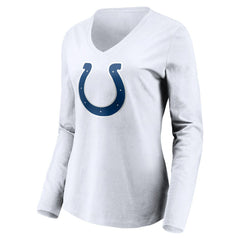 Indianapolis Colts Women's Team Authentic Logo Personalized Name & Number V-Neck Long Sleeve T-Shirt | NFL Outlet