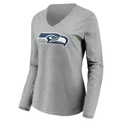 Seattle Seahawks Women's Team Authentic Custom Long Sleeve V-Neck T-Shirt | NFL US