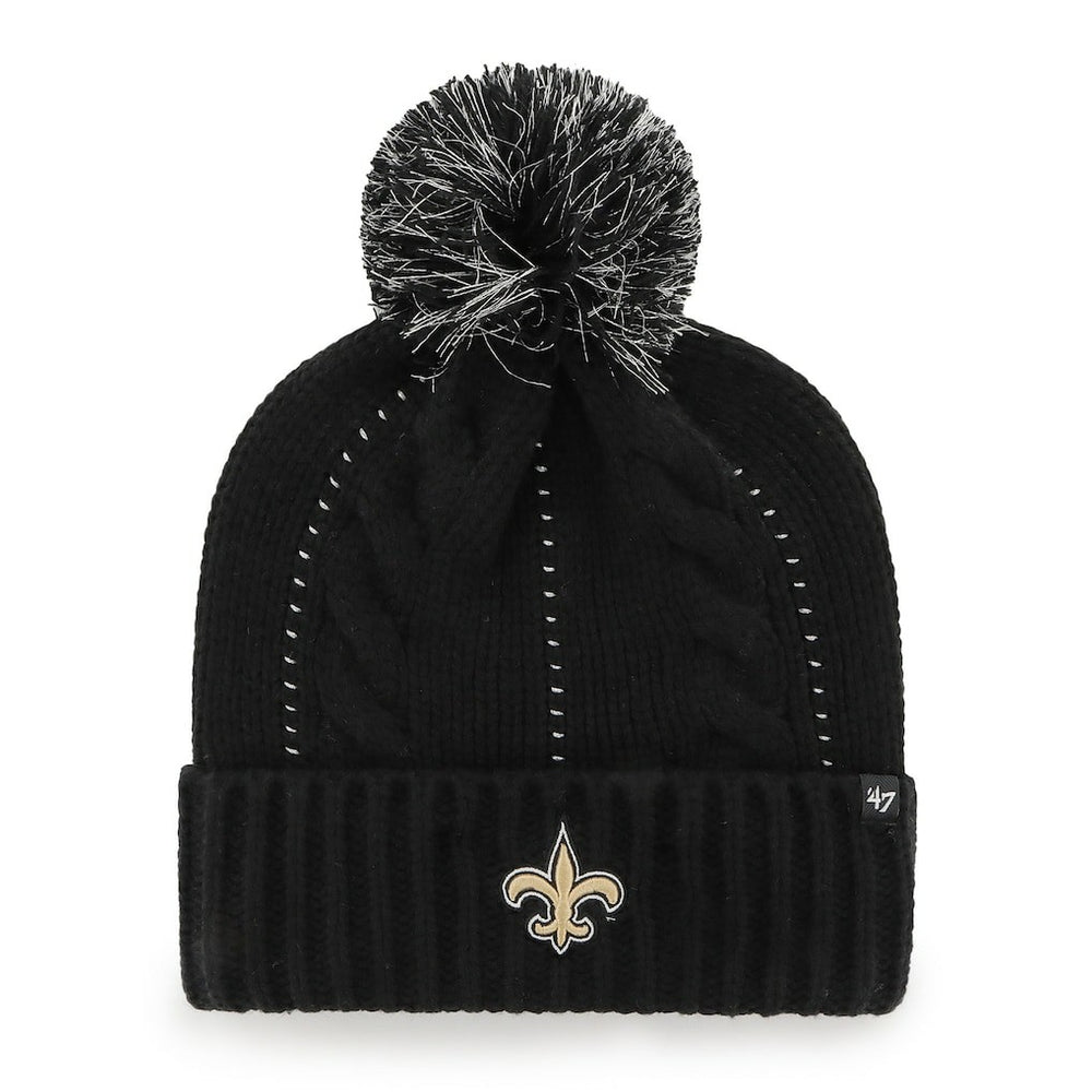 New Orleans Saints '47 Women's Bauble Cuffed Knit Hat with Pom | NFL New