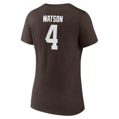 Cleveland Browns Deshaun Watson Women's Player Icon Name & Number V-Neck T-Shirt | NFL Sale