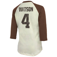 Cleveland Browns Deshaun Watson Majestic Threads Women's Player Name & Number Tri-Blend Three-Quarter Sleeve T-Shirt | NFL Sale