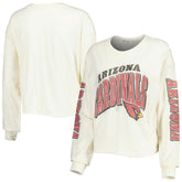 Arizona Cardinals '47 Women's Brush Back Parkway Cropped Lightweight Long Sleeve T-Shirt | NFL Discount