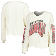 Arizona Cardinals '47 Women's Brush Back Parkway Cropped Lightweight Long Sleeve T-Shirt | NFL Discount