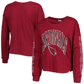 Arizona Cardinals '47 Women's Skyler Parkway Cropped Long Sleeve T-Shirt | NFL Hot