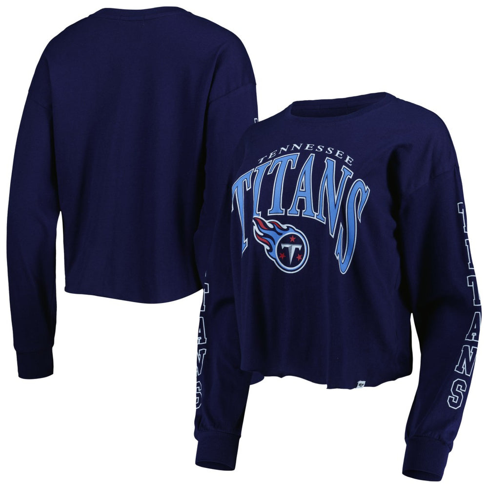 Tennessee Titans '47 Women's Skyler Parkway Cropped Long Sleeve T-Shirt | NFL Discount