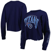 Tennessee Titans '47 Women's Skyler Parkway Cropped Long Sleeve T-Shirt | NFL Discount