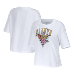 New Orleans Saints WEAR by Erin Andrews Women's Boxy Floral Cropped T-Shirt | NFL Sale