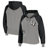 Las Vegas Raiders WEAR by Erin Andrews Women's Colorblock Lightweight Full-Zip Hoodie | NFL Sale
