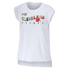 Cleveland Browns WEAR by Erin Andrews Women's Greetings From Muscle T-Shirt | NFL US