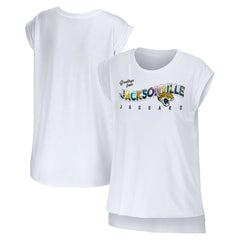 Jacksonville Jaguars WEAR by Erin Andrews Women's Greetings From Muscle T-Shirt | NFL Sale